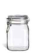 1 Liter Bale Square Glass Jar with Swing Top Lid - BALE38