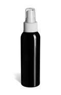 2 oz Black PET Cosmo Plastic Bottle with White Atomizer - PKR2AW