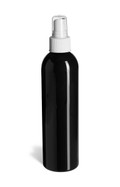 8 oz Black PET Cosmo Plastic Bottle with White Atomizer - PKR8AW