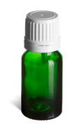 10 ml Green Euro Glass Bottle with White Dropper Cap - DPG10W