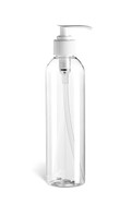 8 oz Clear PET Cosmo Plastic Bottle with White Pump - PCR8PW