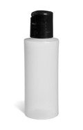 2 oz Natural HDPE Plastic Bottle with Black Disc Cap - PN2DB