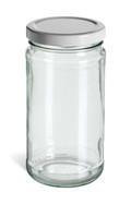12 oz Clear Tall Glass Jar with White Lid - TAL12W