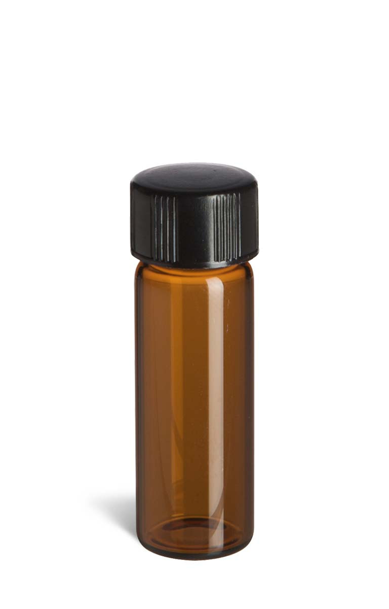 Clear Glass Vial & Black Cap, 2 Dram| Specialty Bottle