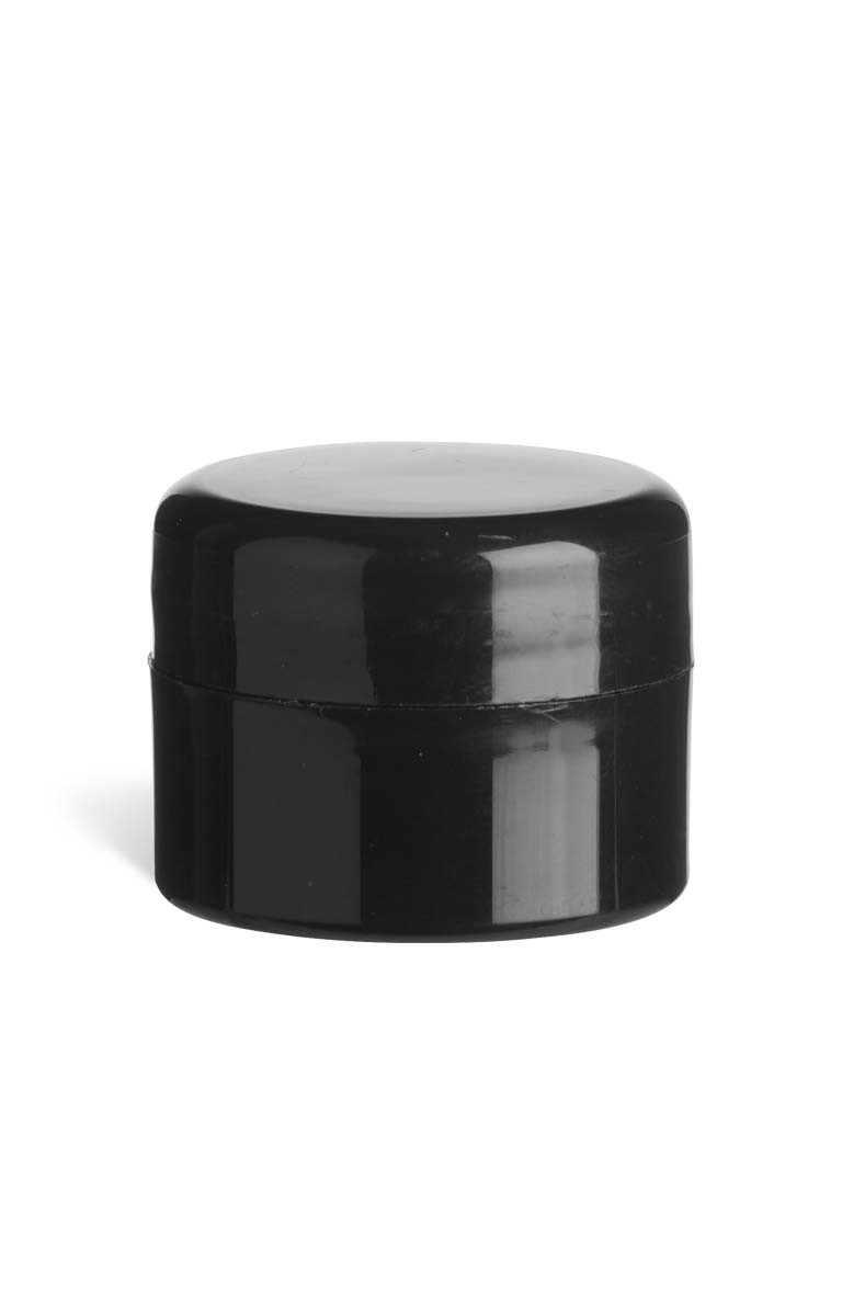 Wholesale and Bulk Black Double Wall Plastic Jars Specialty Bottle