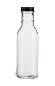 12 oz Round Sauce Bottle with Black Metal Cap - SAU12MB 12 oz Round Sauce Bottle with Black Metal Cap - SAU12MB