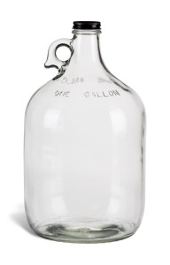 ボトルシップONE GALLON 1 Gallon (128 oz) Clear Glass Jug, Black Metal Cap