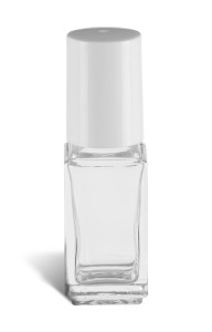 3 ml Roll-On Top Square Glass Bottle with Ball & White Cap - ROSQ3W