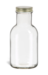 8 oz Round Stout Bottle with Gold Metal Cap - STOUT8G