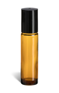 10 ml Roll-on Top Amber Glass Bottle with Ball & Black Cap - ROLA10B 10 ml Roll-on Top Amber Glass Bottle with Ball & Black Cap - ROLA10B