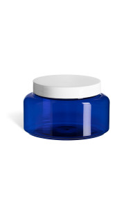 16 oz Blue PET Oval Plastic Jar with Smooth White Lid - PJPB16SW 16 oz Blue PET Oval Plastic Jar with Smooth White Lid - PJPB16SW