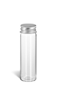 4 Dram Clear Glass Vial with Silver Cap - VC4S 4 Dram Clear Glass Vial with Silver Cap - VC4S