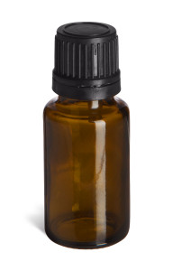 15 ml Amber Euro Glass Bottle with Black Dropper Cap - DPA15