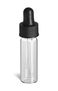 1 Dram Clear Glass Vial with Dropper - VC1D