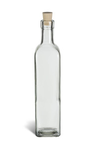 17 oz (500 ml) Quadra Square Glass Bottle with Cork - QDRA17C 17 oz (500 ml) Quadra Square Glass Bottle with Cork - QDRA17C