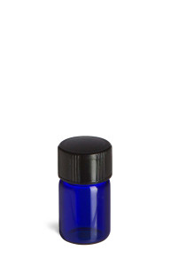 5/8 Dram Blue Glass Vial with Black Cap - VB5/8 5/8 Dram Blue Glass Vial with Black Cap - VB5/8