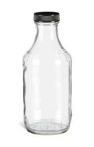 16 oz Decanter Glass Bottle with Black Cap - DEC16B 16 oz Decanter Glass Bottle with Black Cap - DEC16B