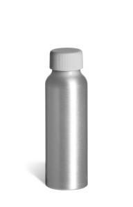 80 ml (2.5 oz) Aluminum Slimline Bottle with White Cap - ABUL2W 80 ml (2.5 oz) Aluminum Slimline Bottle with White Cap - ABUL2W