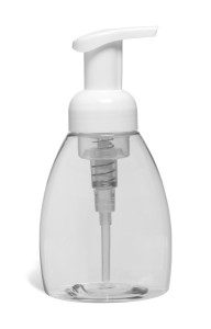 250 ml Clear Tabletop PET Plastic Bottle with Foamer Pump - PTT250 250 ml Clear Tabletop PET Plastic Bottle with Foamer Pump - PTT250