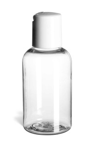 2 oz Clear PET Boston Round Plastic Bottle with White Disc Cap - PXC2DW 2 oz Clear PET Boston Round Plastic Bottle with White Disc Cap - PXC2DW