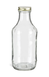 16 oz Decanter Glass Bottle with Gold Metal Cap - DEC16G