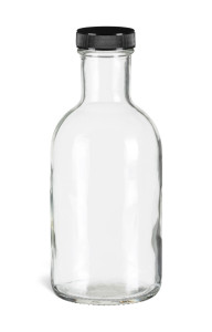 12 oz Round Stout Bottle with Black Cap - STOUT12
