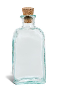 3 oz (100 ml) Clear Taberna Spanish Recycled Glass Bottle with Cork - SGTC3C