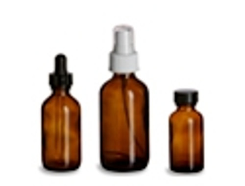 Amber Boston Glass Bottles Various sizes - Lotus Oils New Zealand