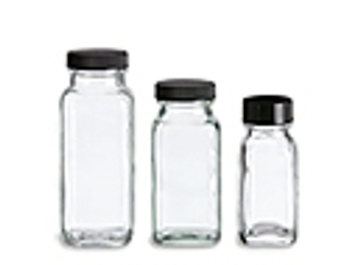 French Countryside 16 oz Glass Square Bottle - Tamper-Evident Cap - 2 3/4  x 2 3/4 x 7 1/2 - 10 count box