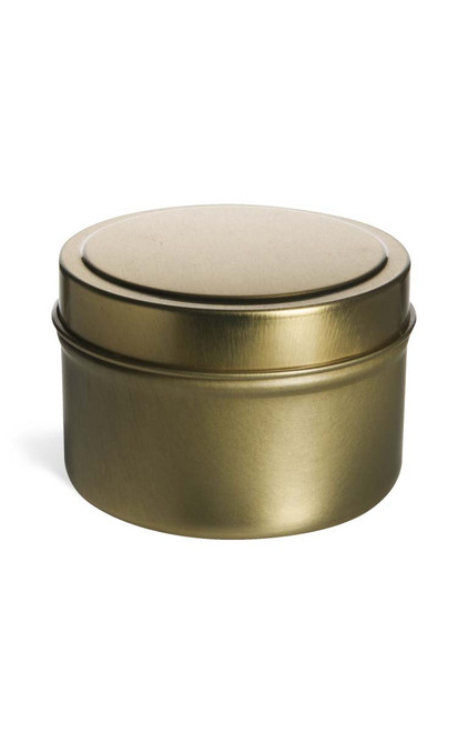 4 oz Gold Deep Tin Container with Slip Cover - TGLD4