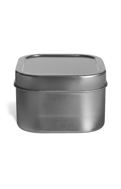 8 oz Square Deep Tin Container with Plain Top Cover - TPSS8