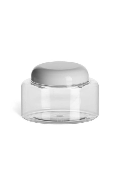 8 oz Clear PET Oval Plastic Jar with White Dome Lid - PJPC8WD