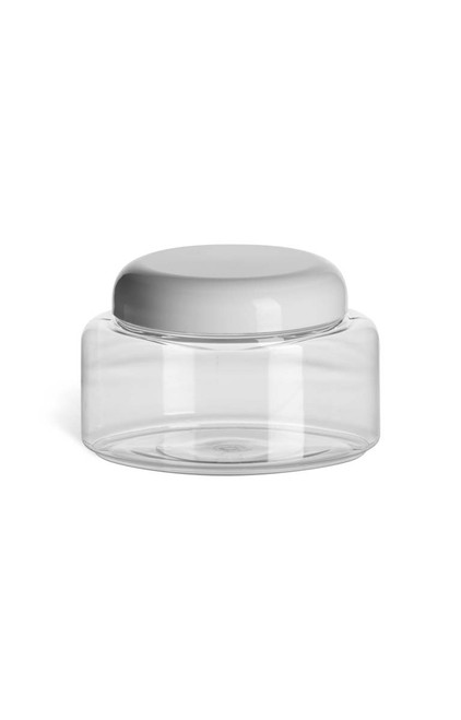 16 oz Clear PET Oval Plastic Jar with White Dome Lid - PJPC16WD