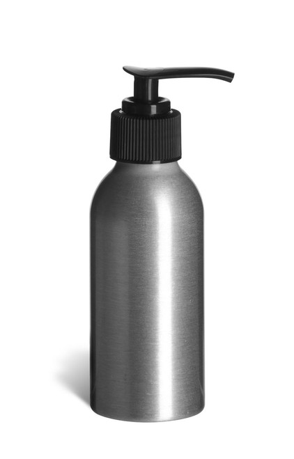 4 oz (120 ml) Aluminum Bottle with Black Pump - ALUM4P