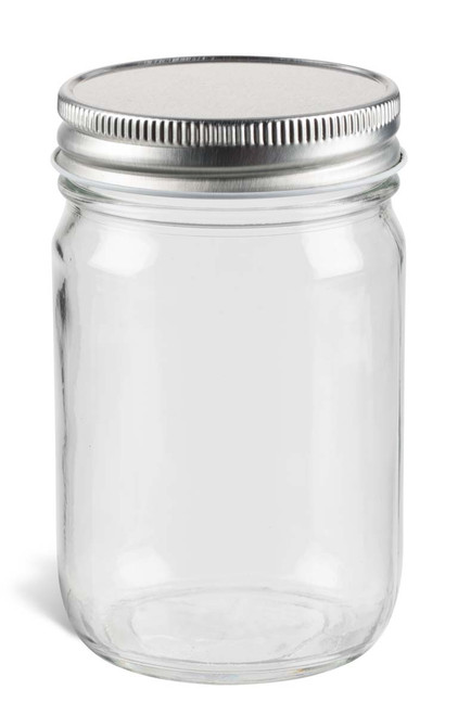 12 oz Eco Mason Glass Jar with Silver Lid - ECO12S