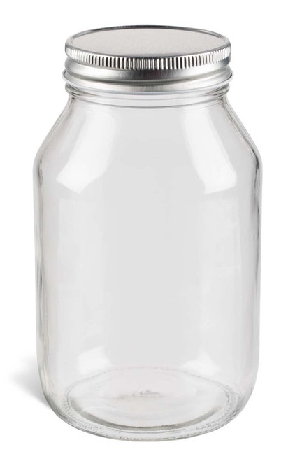 32 oz Eco Mason Glass Jar with Silver Lid - ECO32S