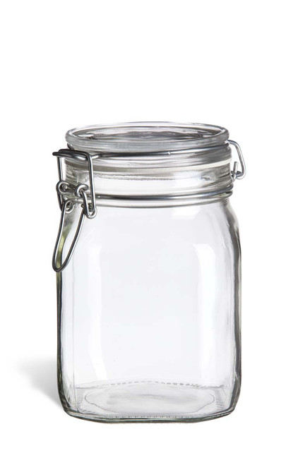 1 Liter Bale Square Glass Jar with Swing Top Lid - BALE38
