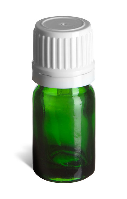 5 ml Green Euro Glass Bottle with White Dropper Cap - DPG5W