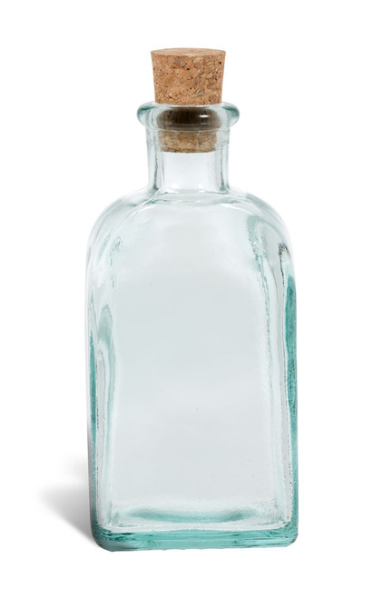 8 oz (250 ml) Clear Taberna Spanish Recycled Glass Bottle with Cork - SGTC8C