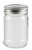 12 oz Eco Mason Glass Jar with Silver Button Lid - ECO12SB