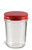 8 oz Eco Mason Tapered Glass Jar with Red Lid - ECO8R