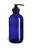 8 oz Cobalt Blue Boston Round Glass Bottle with Black Pump - BRB8P