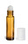 10 ml Roll-on Top Amber Glass Bottle with Ball & White Cap - ROLA10W