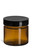.85 oz (25 ml) Amber Straight Sided Glass Jar with Smooth Black Lid - SALV1ASB