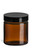 1.7 oz (50 ml) Amber Straight Sided Glass Jar with Smooth Black Lid - SALV2ASB