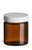 1.7 oz (50 ml) Amber Straight Sided Glass Jar with Smooth White Lid - SALV2ASW
