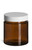 4 oz Amber Straight Sided Glass Jar with Smooth White Lid - SALV4ASW