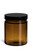 9 oz Amber Straight Sided Glass Jar with Smooth Black Lid - SS9ASB