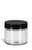2 oz Clear Straight Sided Glass Jar with Smooth Black Lid - SS2SB