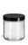 16 oz Clear Straight Sided Glass Jar with Smooth Black Plastic Lid - SS16CTSB